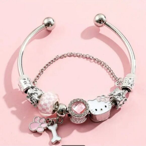 Hello Kitty Pink and White Charm Bracelet - Picture 1 of 4
